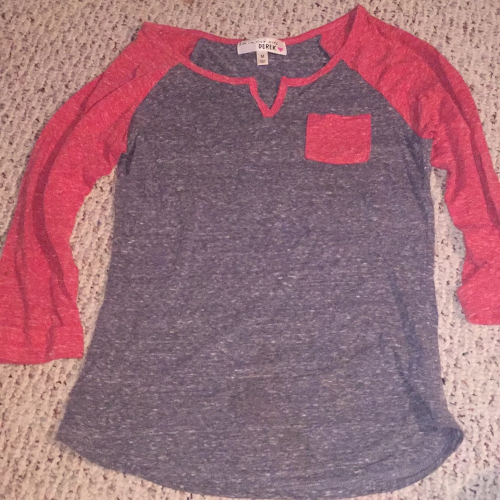 Red and gray shirt